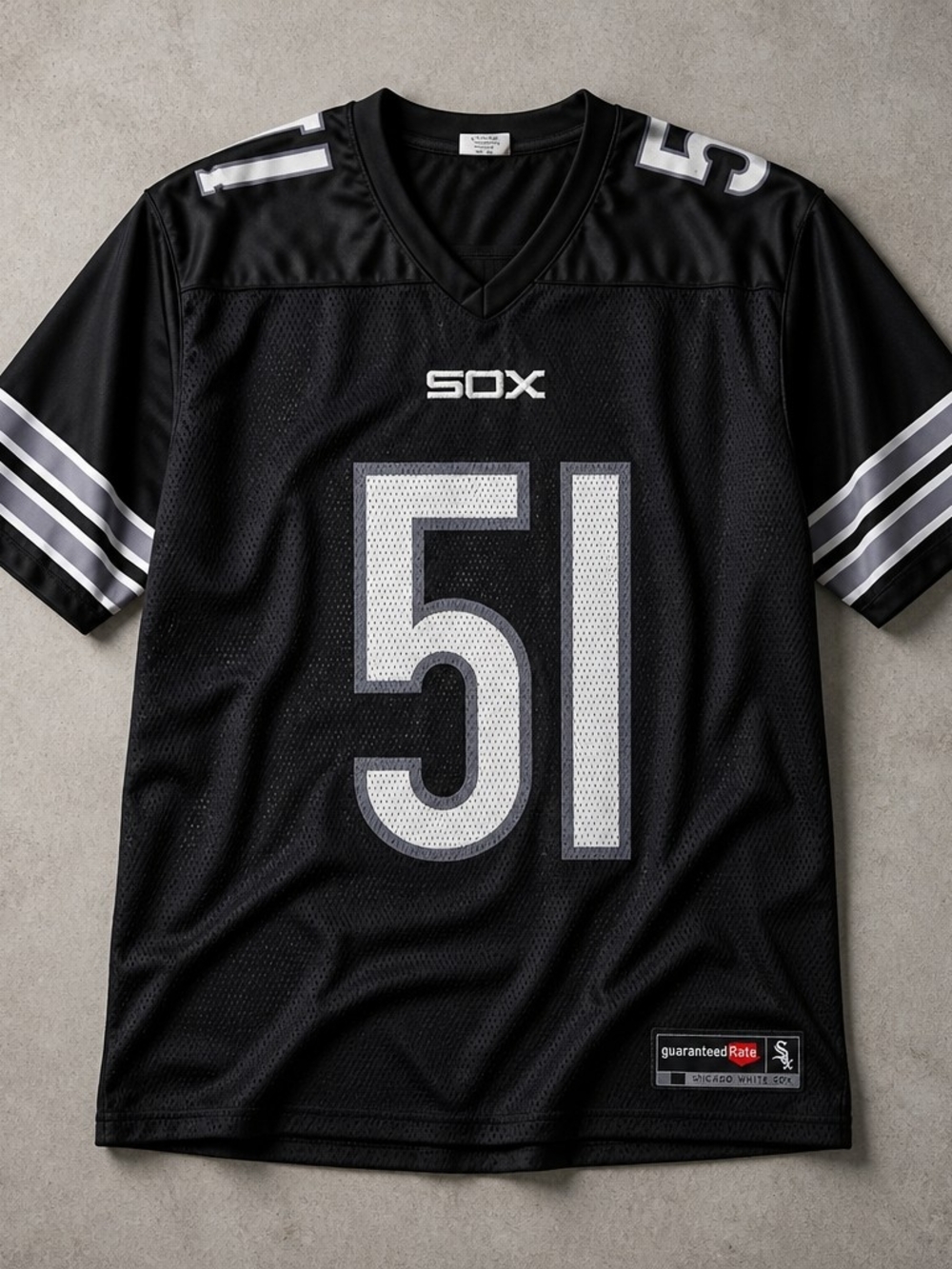 Black SOX Men's Athletic Jersey with Number 51